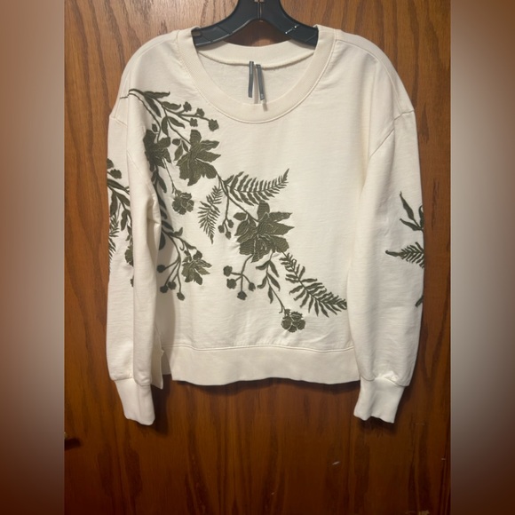 NWT by Anthropologie Fern & Flower Crew-Neck Sweatshirt Size Small - Picture 7 of 13